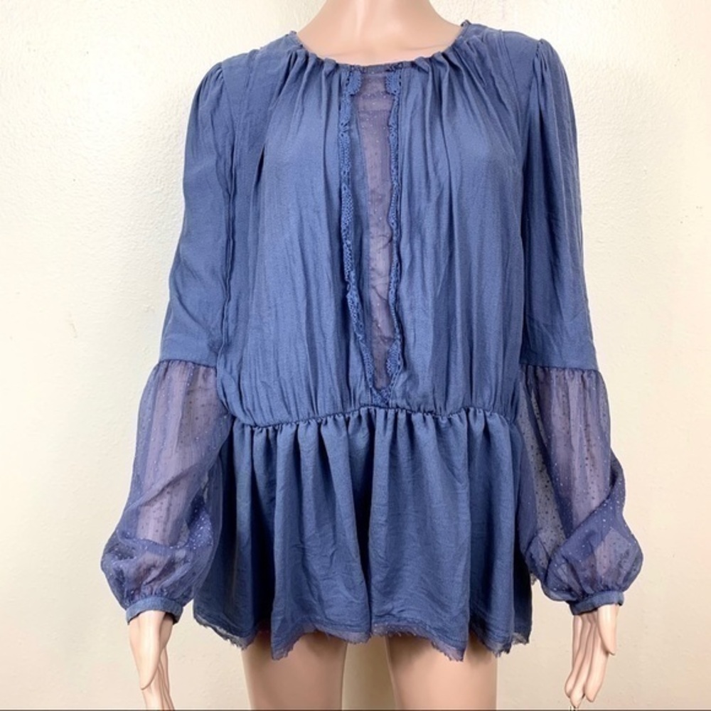 Free People Women’s Top/ Blouse Blue  Sz Xs